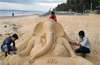 Ganesha sand sculpture Malpe beach to spread message